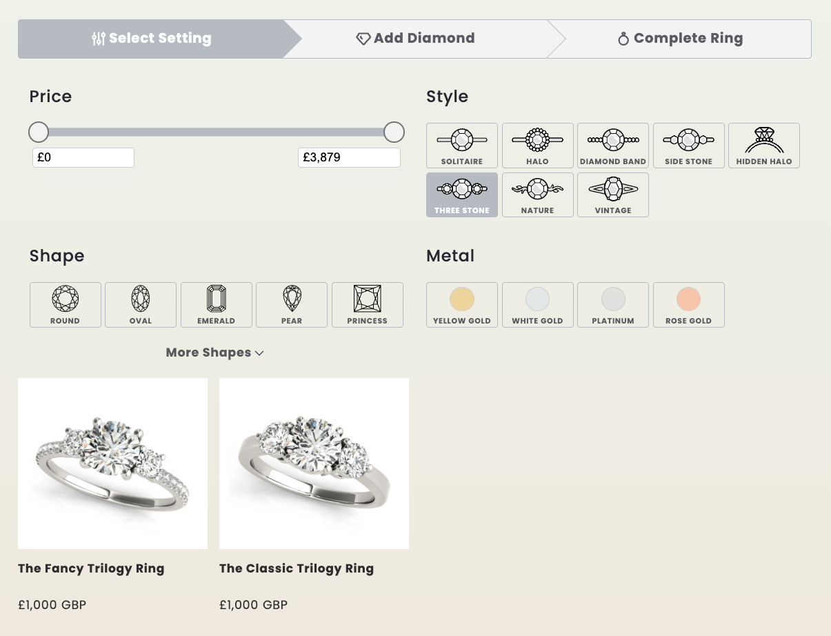 Ring Builder Filters